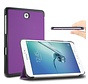 Samsung Galaxy Tab S2 8.0 T715 / T710 - Fold Stand Smart Case Leather Book Hoes voor bescherming voor- en achterkant - Kleur Paars