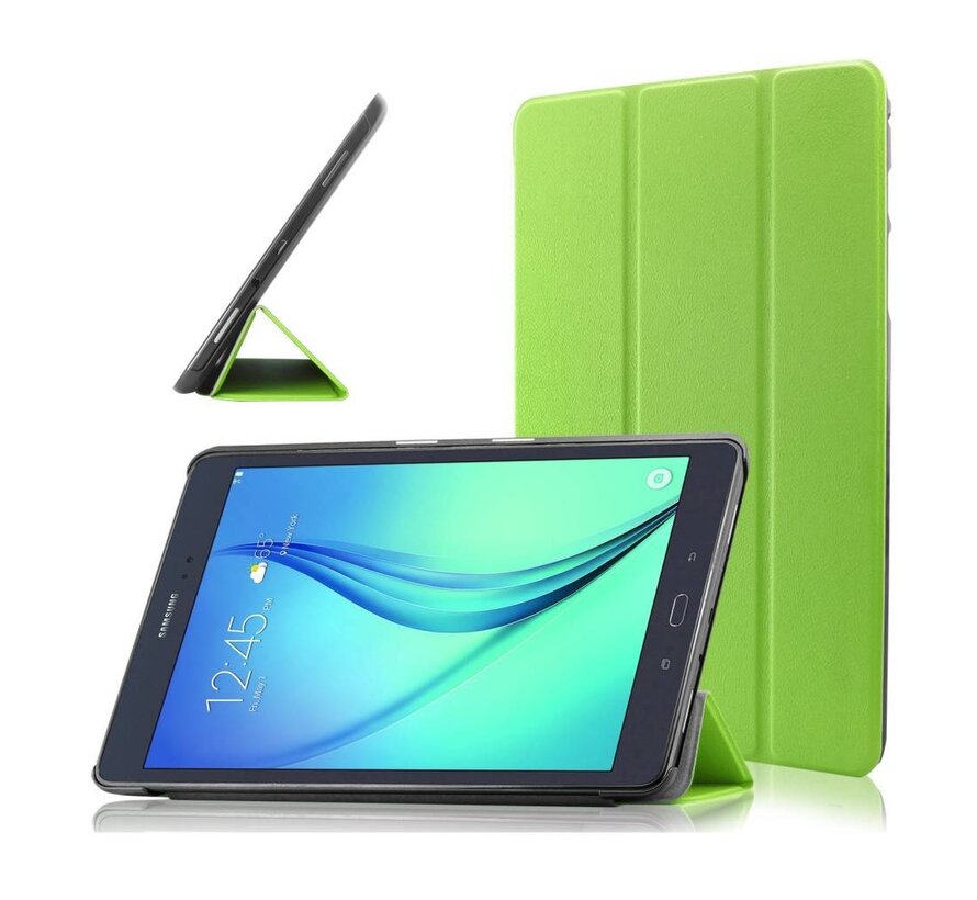 Samsung Galaxy Tab A 9.7 T550 - Fold Stand Smart Case Leather Book Hoes voor bescherming voor- en achterkant - Kleur Groen