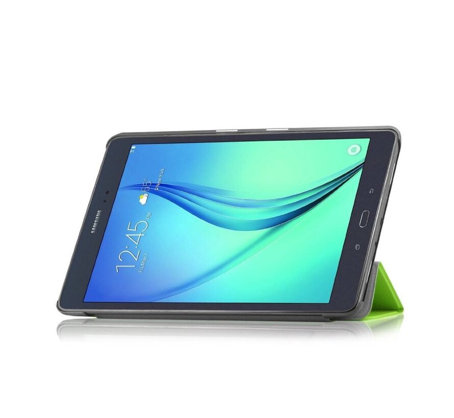 Samsung Galaxy Tab A 9.7 T550 - Fold Stand Smart Case Leather Book Hoes voor bescherming voor- en achterkant - Kleur Groen