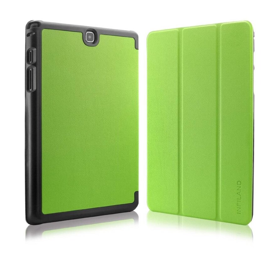 Samsung Galaxy Tab A 9.7 T550 - Fold Stand Smart Case Leather Book Hoes voor bescherming voor- en achterkant - Kleur Groen