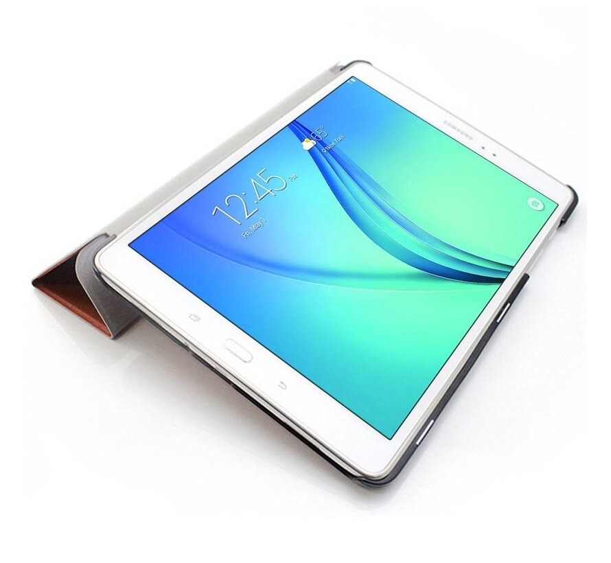 Samsung Galaxy Tab A 9.7 T550 - Fold Stand Smart Case Leather Book Hoes voor bescherming voor- en achterkant - Kleur Oranje