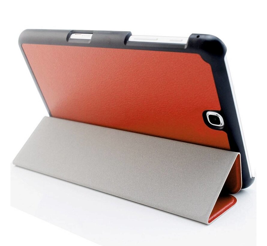 Samsung Galaxy Tab A 9.7 T550 - Fold Stand Smart Case Leather Book Hoes voor bescherming voor- en achterkant - Kleur Oranje