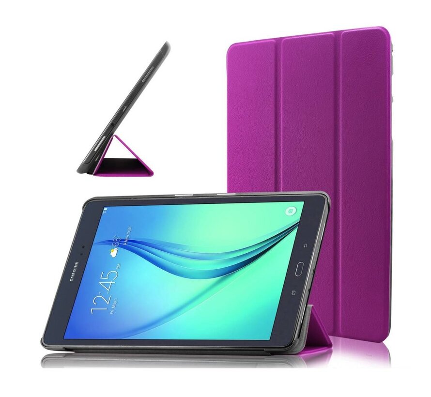 Samsung Galaxy Tab A 9.7 T550 - Fold Stand Smart Case Leather Book Hoes voor bescherming voor- en achterkant - Kleur Paars