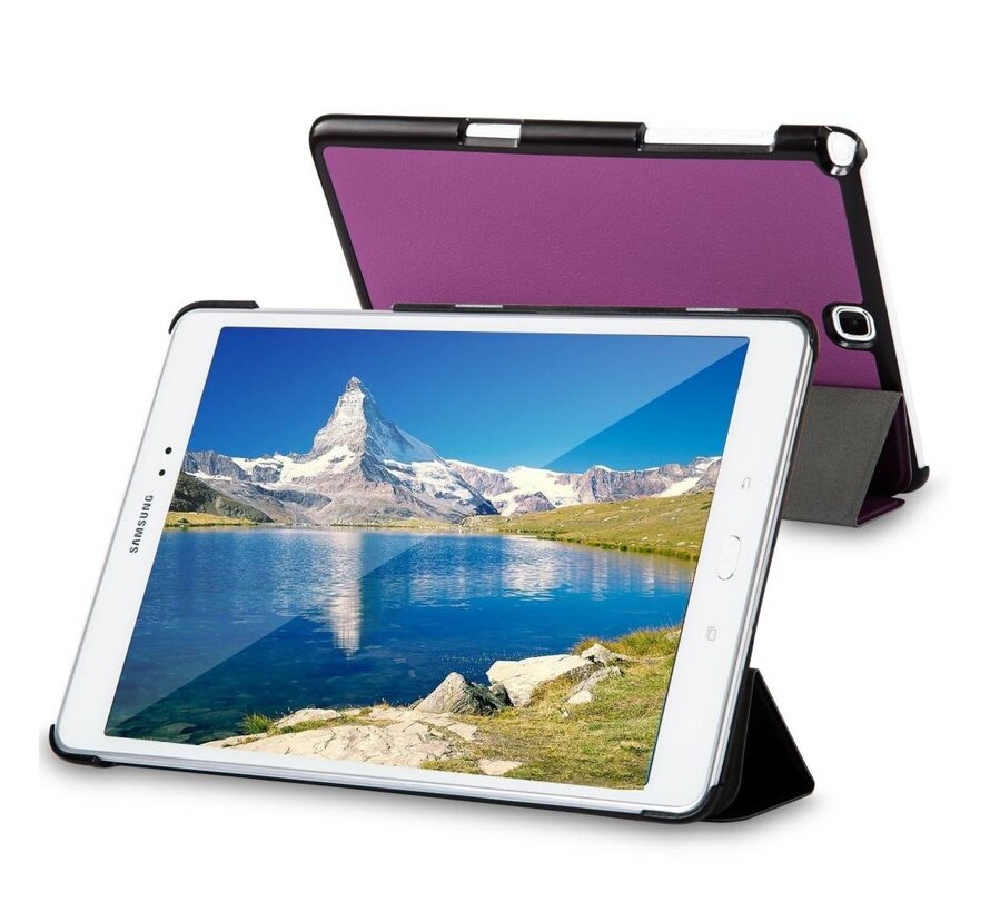 Samsung Galaxy Tab A 9.7 T550 - Fold Stand Smart Case Leather Book Hoes voor bescherming voor- en achterkant - Kleur Paars
