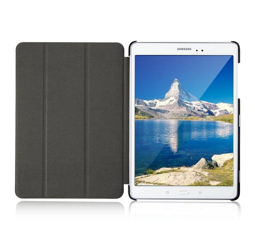 Samsung Galaxy Tab A 9.7 T550 - Fold Stand Smart Case Leather Book Hoes voor bescherming voor- en achterkant - Kleur Paars