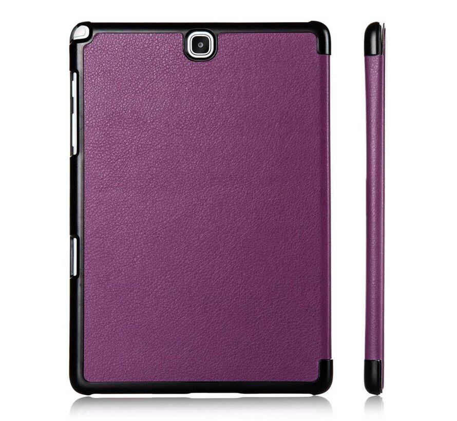 Samsung Galaxy Tab A 9.7 T550 - Fold Stand Smart Case Leather Book Hoes voor bescherming voor- en achterkant - Kleur Paars