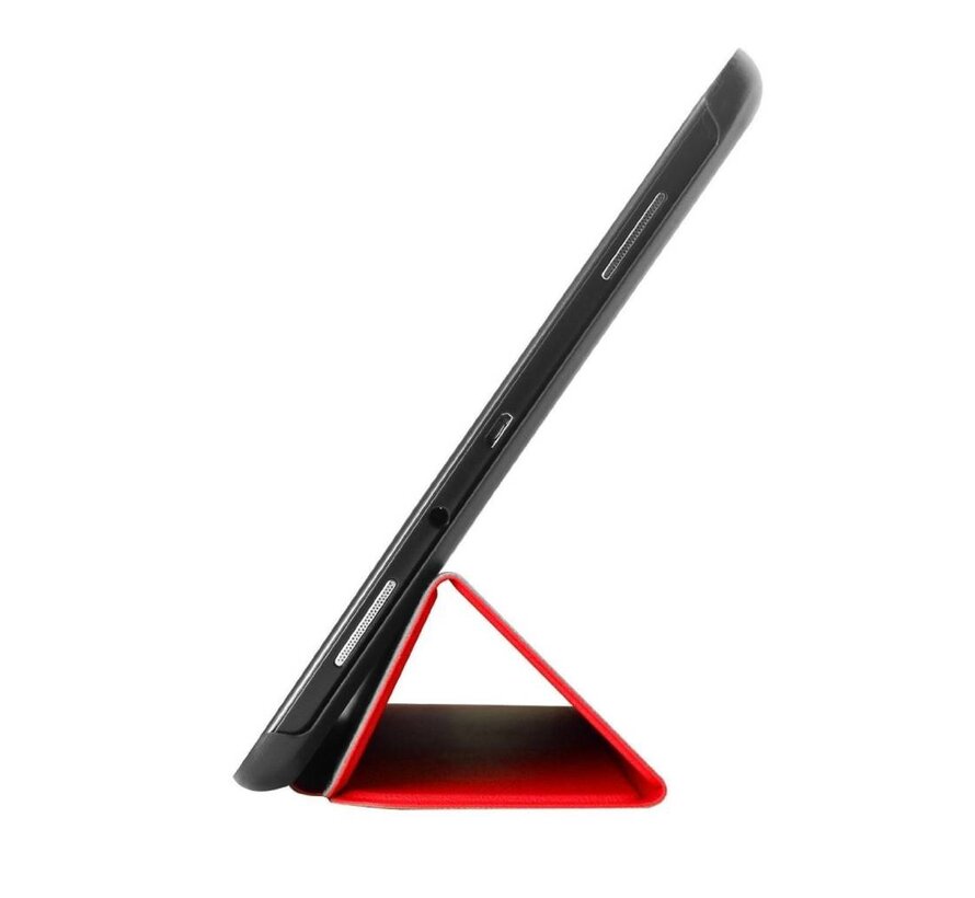 Samsung Galaxy Tab A 9.7 T550 - Fold Stand Smart Case Leather Book Hoes voor bescherming voor- en achterkant - Kleur Rood