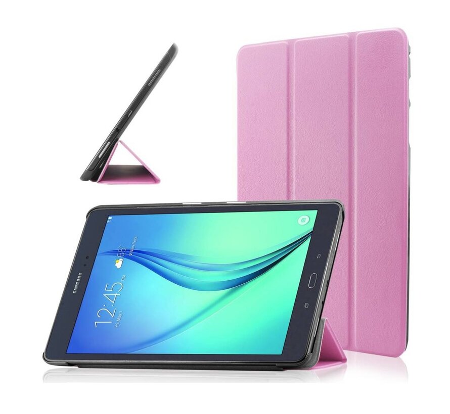 Samsung Galaxy Tab A 9.7 T550 - Fold Stand Smart Case Leather Book Hoes voor bescherming voor- en achterkant - Kleur Roze