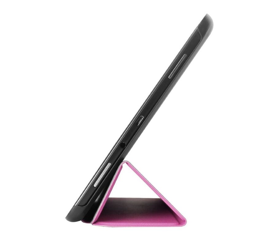Samsung Galaxy Tab A 9.7 T550 - Fold Stand Smart Case Leather Book Hoes voor bescherming voor- en achterkant - Kleur Roze