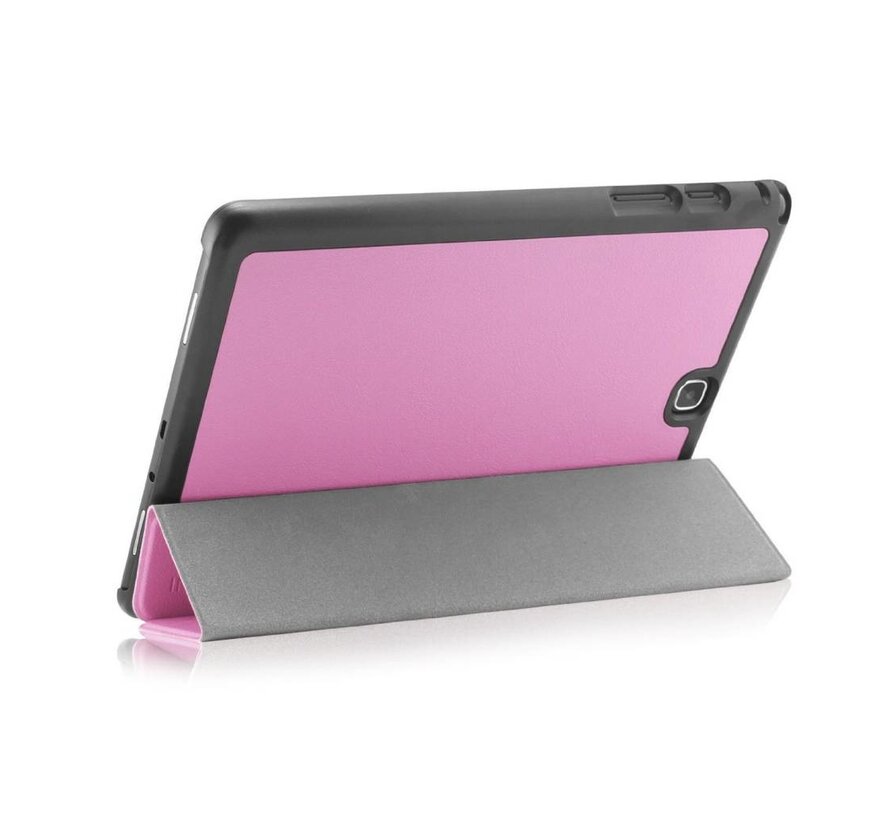 Samsung Galaxy Tab A 9.7 T550 - Fold Stand Smart Case Leather Book Hoes voor bescherming voor- en achterkant - Kleur Roze