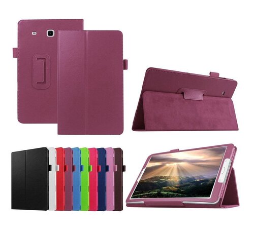 GSMWise Samsung Galaxy Tab E 9.6 T560 / T561 - Leather Book Cover Flip Hoes voor bescherming voor- en achterkant - Kleur Paars
