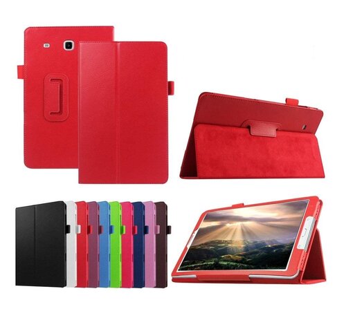 GSMWise Samsung Galaxy Tab E 9.6 T560 / T561 - Leather Book Cover Flip Hoes voor bescherming voor- en achterkant - Kleur Rood
