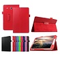 Samsung Galaxy Tab E 9.6 T560 / T561 - Leather Book Cover Flip Hoes voor bescherming voor- en achterkant - Kleur Rood