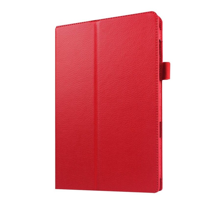Samsung Galaxy Tab E 9.6 T560 / T561 - Leather Book Cover Flip Hoes voor bescherming voor- en achterkant - Kleur Rood