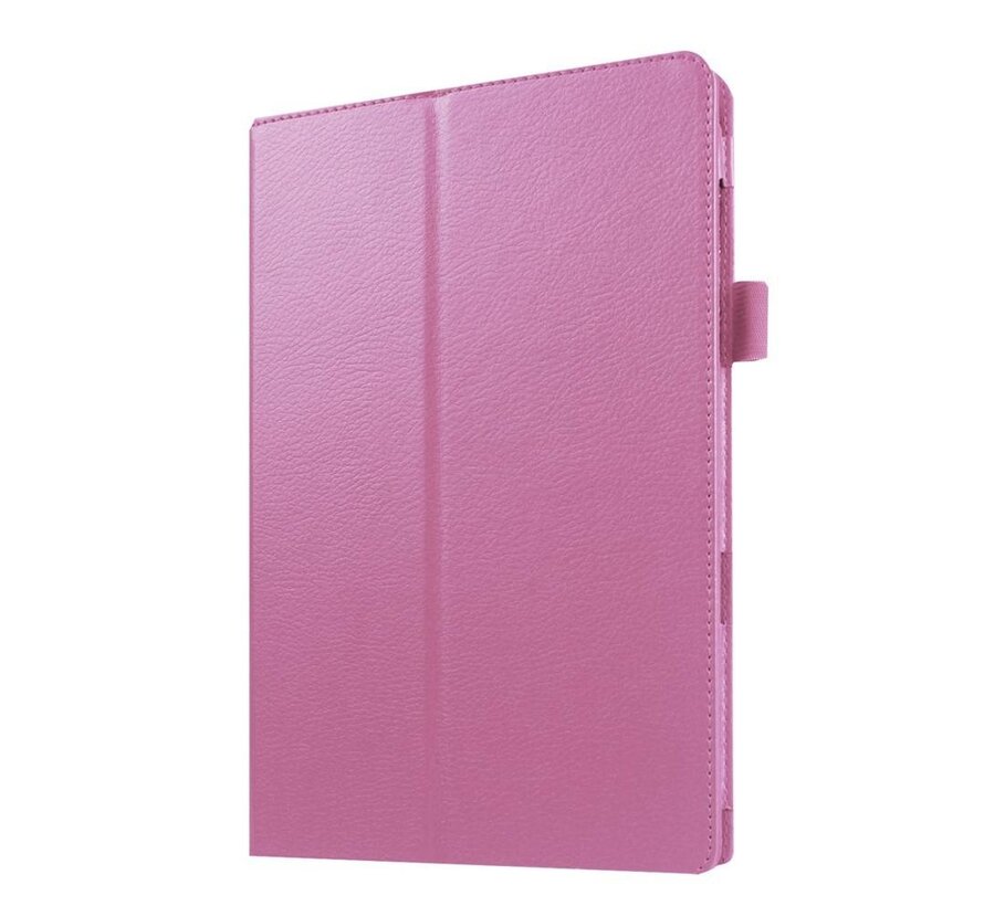 Samsung Galaxy Tab E 9.6 T560 / T561 - Leather Book Cover Flip Hoes voor bescherming voor- en achterkant - Kleur Roze