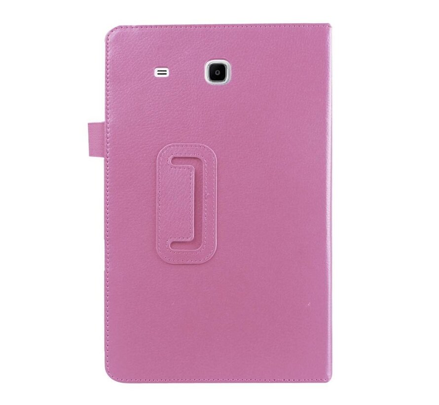Samsung Galaxy Tab E 9.6 T560 / T561 - Leather Book Cover Flip Hoes voor bescherming voor- en achterkant - Kleur Roze