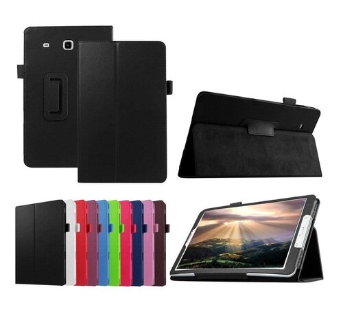GSMWise Samsung Galaxy Tab E 9.6 T560 / T561 - Leather Book Cover Flip Hoes voor bescherming voor- en achterkant - Kleur Zwart