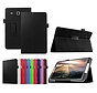 Samsung Galaxy Tab E 9.6 T560 / T561 - Leather Book Cover Flip Hoes voor bescherming voor- en achterkant - Kleur Zwart