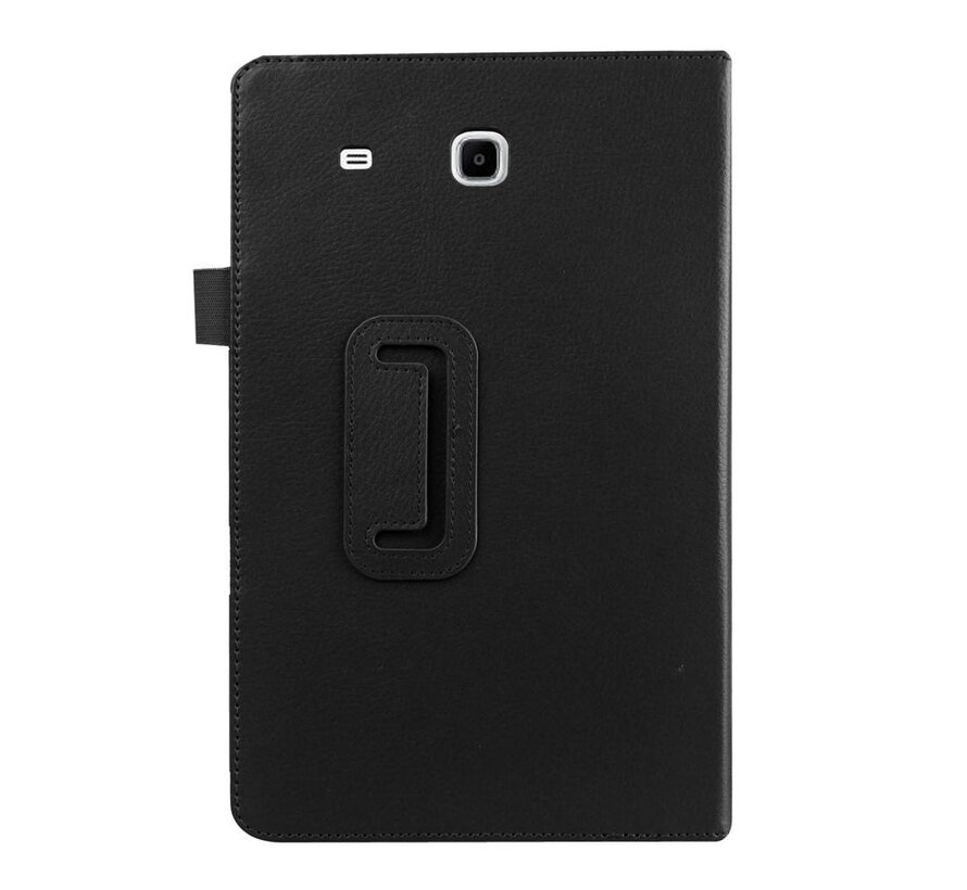 Samsung Galaxy Tab E 9.6 T560 / T561 - Leather Book Cover Flip Hoes voor bescherming voor- en achterkant - Kleur Zwart