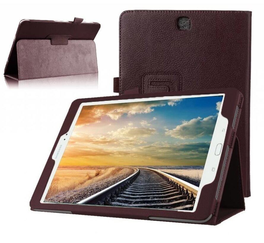 Samsung Galaxy Tab S2 8.0 T715 / T710 - Leather Book Cover Flip Hoes voor bescherming voor- en achterkant - Kleur Bruin