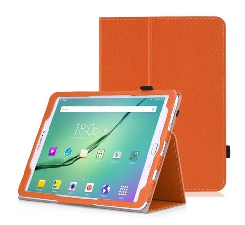 GSMWise Samsung Galaxy Tab S2 8.0 T715 / T710 - Leather Book Cover Flip Hoes voor bescherming voor- en achterkant - Kleur Oranje