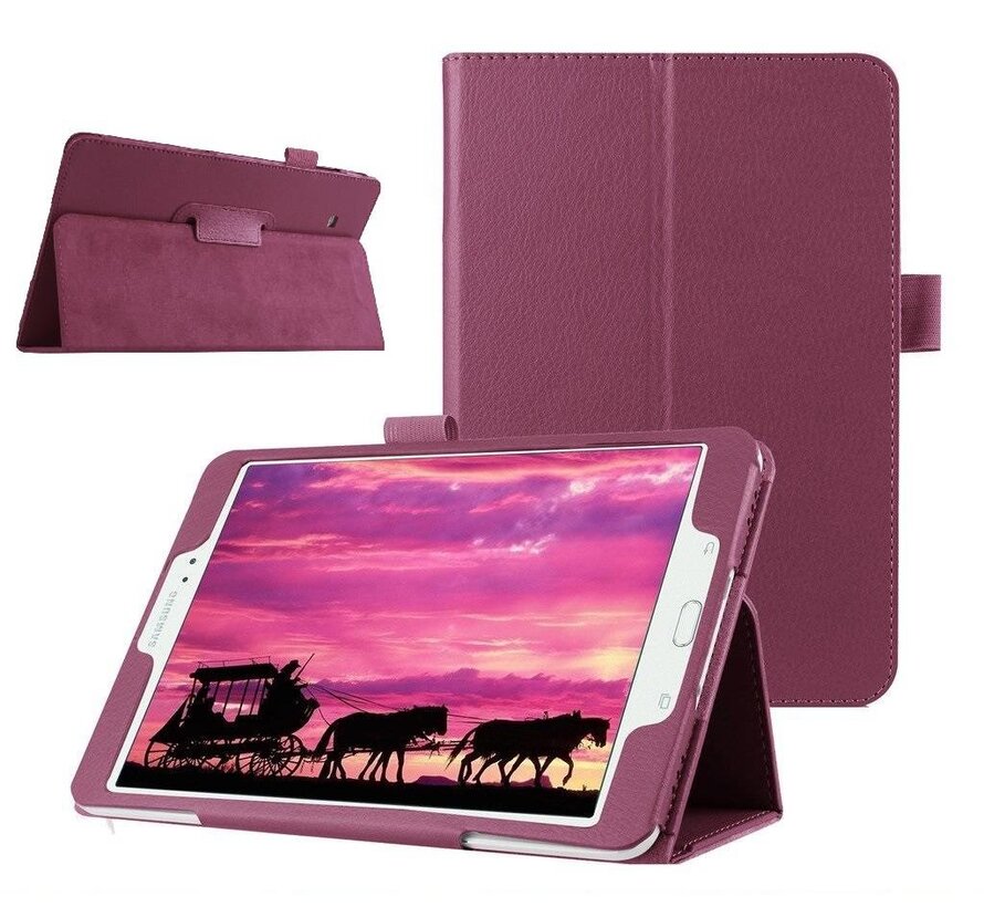 Samsung Galaxy Tab S2 8.0 T715 / T710 - Leather Book Cover Flip Hoes voor bescherming voor- en achterkant - Kleur Paars