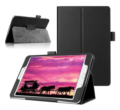 GSMWise Samsung Galaxy Tab S2 8.0 T715 / T710 - Leather Book Cover Flip Hoes voor bescherming voor- en achterkant - Kleur Zwart