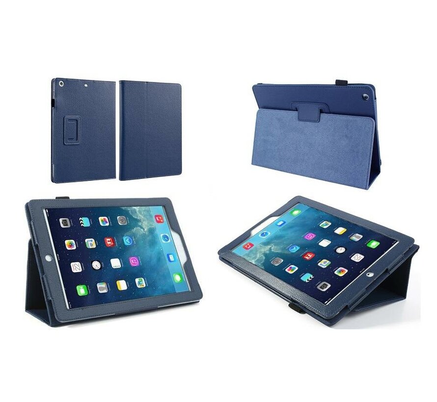 Apple iPad Mini 4 - Leather Book Cover Flip Hoes voor bescherming voor- en achterkant - Kleur Blauw