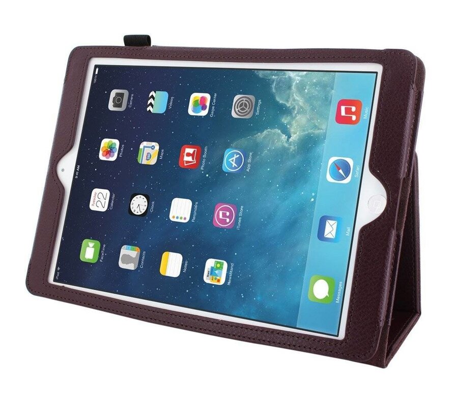 Apple iPad Air 2 (iPad 6) - Leather Book Cover Flip Hoes voor bescherming voor- en achterkant - Kleur Bruin
