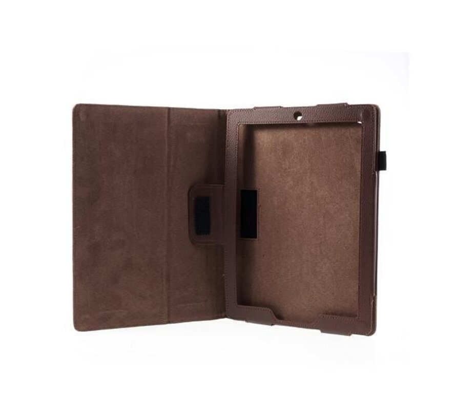 Apple iPad Air 2 (iPad 6) - Leather Book Cover Flip Hoes voor bescherming voor- en achterkant - Kleur Bruin