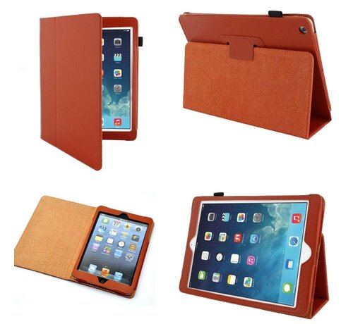 GSMWise Apple iPad Air 2 (iPad 6) - Leather Book Cover Flip Hoes voor bescherming voor- en achterkant - Kleur Oranje