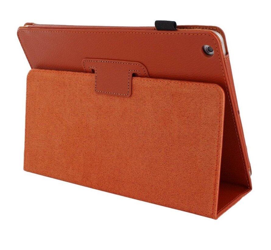 Apple iPad Air 2 (iPad 6) - Leather Book Cover Flip Hoes voor bescherming voor- en achterkant - Kleur Oranje