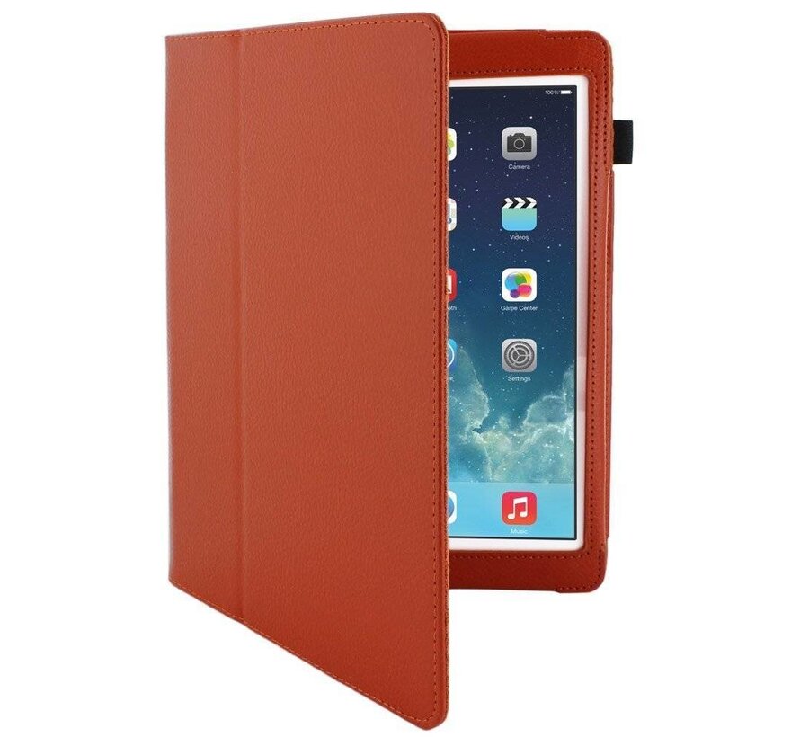 Apple iPad Air 2 (iPad 6) - Leather Book Cover Flip Hoes voor bescherming voor- en achterkant - Kleur Oranje