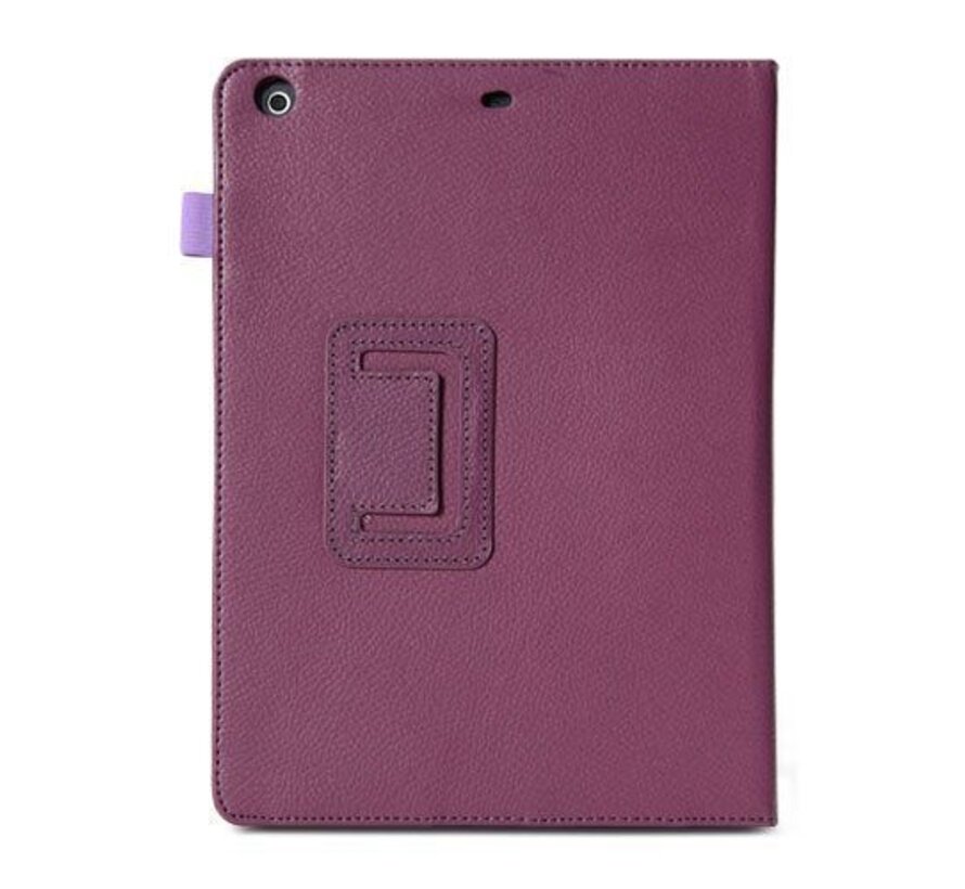 Apple iPad Air 2 (iPad 6) - Leather Book Cover Flip Hoes voor bescherming voor- en achterkant - Kleur Paars