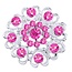Fako Bijoux® - Broche - Bloem Kristal - 32x32mm - Fuchsia
