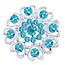 Fako Bijoux® - Broche - Bloem Kristal - 32x32mm - Turquoise