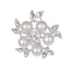 Fako Bijoux® - Broche - Bloem Met 5 Parels - 33x33mm - Zilverkleurig