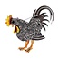 Fako Bijoux® - Broche - Haan Kristal - 63x53mm - Grijs