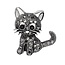 Fako Bijoux® - Broche - Kitty - 27x30mm - Zilverkleurig