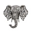 Fako Bijoux® - Broche - Olifantenkop - Kristal - 38x37mm - Zilverkleurig