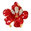 Fako Bijoux® - Broche - Orchidee - 47x50mm - Rood