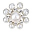 Fako Bijoux® - Broche - Parel Kristal Theodora - 29x29mm - Zilverkleurig