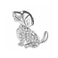 Fako Bijoux® - Broche - Puppy - Kristal - Zilverkleurig