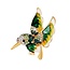 Fako Bijoux® - Broche - Vogel - 42x41mm - Groen