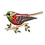 Fako Bijoux® - Broche - Vogel - Vogel Op Tak - 45x26mm - Rood