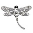 Fako Bijoux® - Broche - Libelle - XXL - 67x94mm - Zilverkleurig