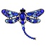 Fako Bijoux® - Broche - Libelle - XXL - 67x94mm - Blauw