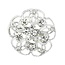 Fako Bijoux® - Broche - Bloem Open - Kristal - 31x31mm - Zilverkleurig