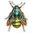 Fako Bijoux® - Broche - Bij - Bee - 27x35mm - Blauw