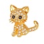Fako Bijoux® - Broche - Kitty - 27x30mm - Goudkleurig